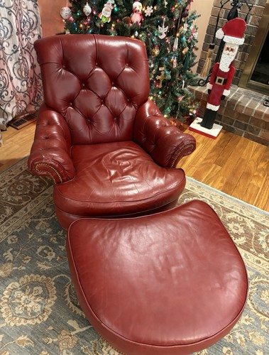 Tufted leather arm chair - arm,