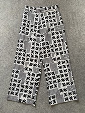 Koala Bay Printed Wide Leg Trousers Black Ivory Size S