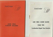AUDI 100LS 4 DOOR SALOON - THATCHAM BODY & FITTINGS REPAIR BOOKLET - 1975