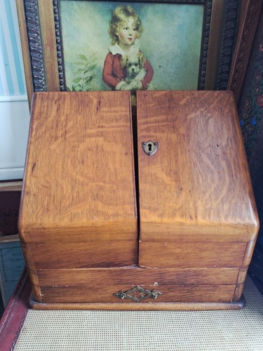 Antique wooden stationary desk - antique,