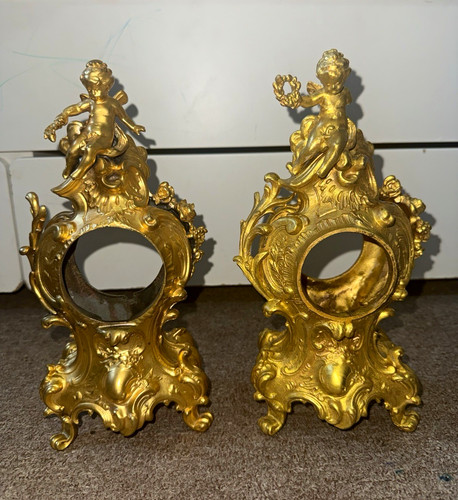 Pair gold metal ornate - pair,