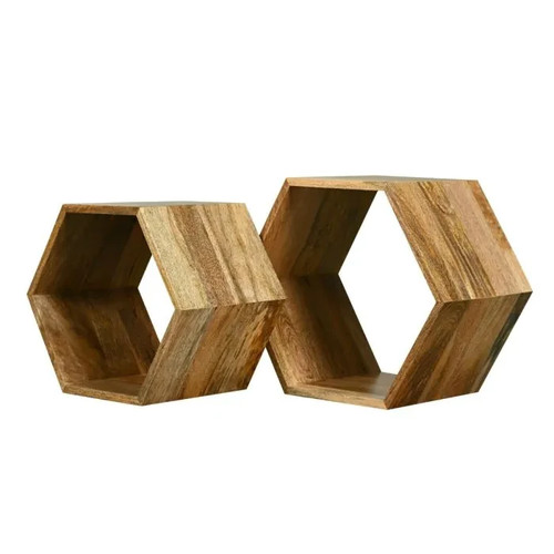 Solid mango wood geo light - wood,