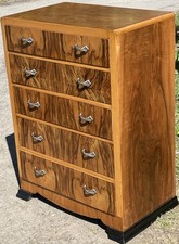 SUPERB TALL WALNUT ART DECO