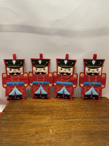 Four felt embroidered - four,