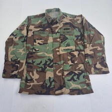 U.S. NAVY Seabees Jacket Medium Long Camo Men's Military Uniform Woodland