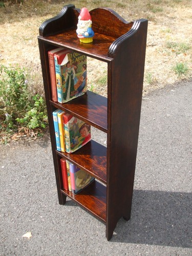 Antique oak narrow bookcase