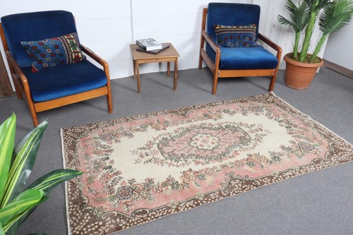 Vintage rug 8x7 ft area - rug,, 3,8x7