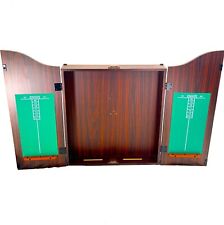 Gorilla Darts MDF Walnut Dartboard Cabinet Heavy Duty Deluxe Dart Board Cabinet