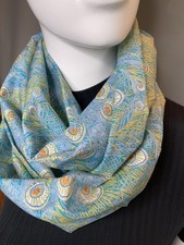 Infinity Double Loop Circle Scarf Liberty “Hera Peacock” Tana Lawn Handmade