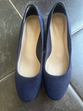 Marks & Spencer Women's Navy Blue Block Heel Court Shoes UK Size 6.5