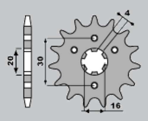 Front sprocket 417 - 15, kawasaki