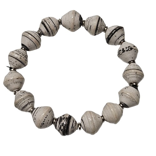 Handmade paper bead bracelet - handmade,