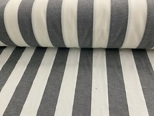 Canterbury  Deck Ticking Stripe Cotton Charcoal Grey /White Curtain Fabric 