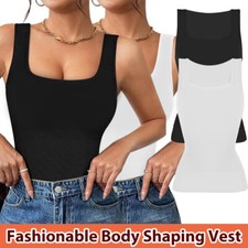 Women Tummy Control Shapewear Body Shaper Tank Tops Camisole Square Collar Vest