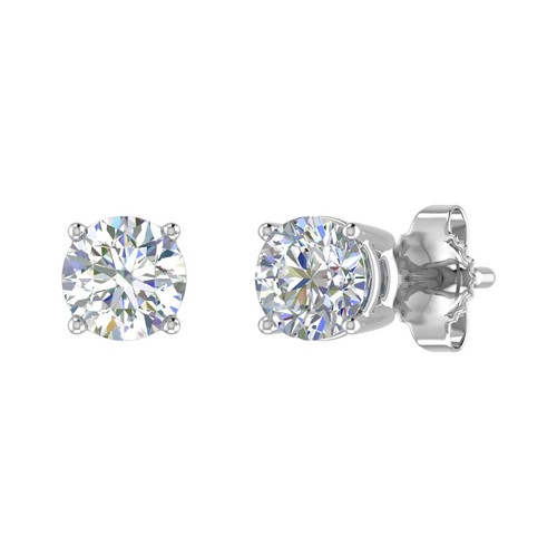Moissanite earrings round 50 - moissanite,
