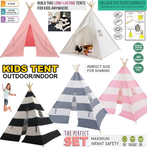 Kids teepee tent canvas wigwam - kids,