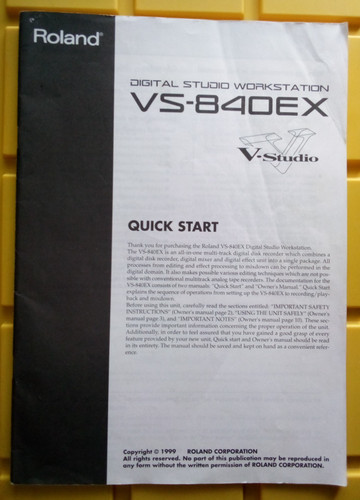 Vtg 1999 roland - 1999, vs-840ex