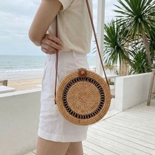 Square Rattan Weave Bag