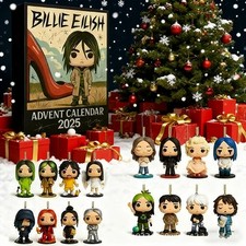 24pcs Billie Eilish Christmas Advent Calendar Music Singer Ornaments Fans Gift