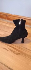 Black Faux Suede Kitten Heel