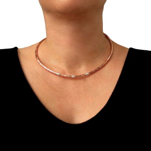 Solid hammered copper - hammered, 925