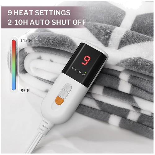Grey heated blanket twin - twin,, fast