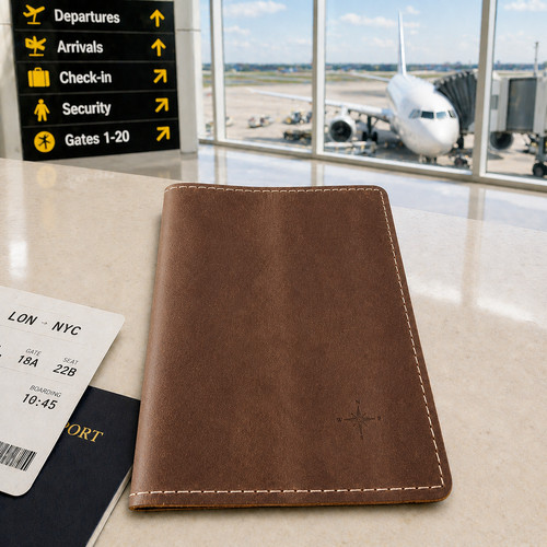 Leather passport cover - leather,