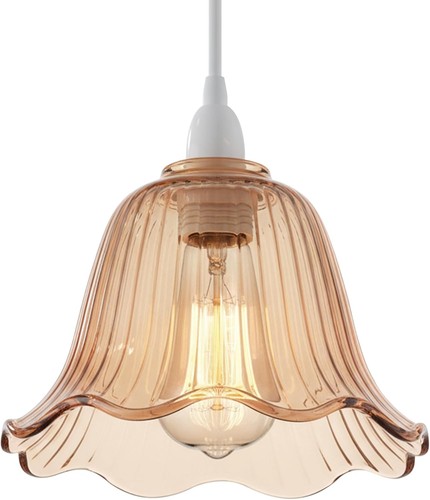 Small amber glass lamp shade - small,