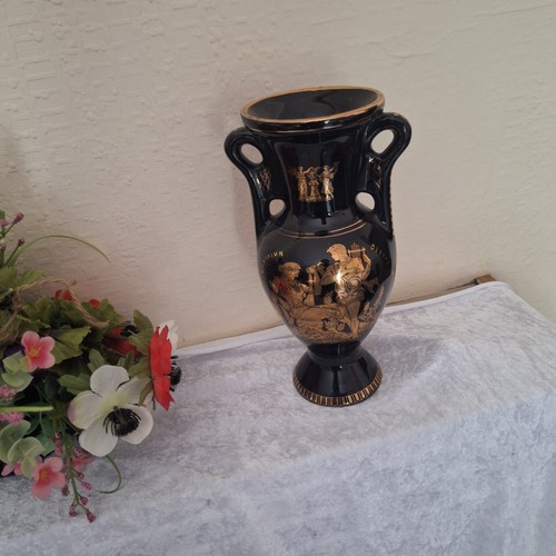 Vintage hand made greek vase - made,