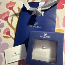 Swarovski Empty Blue Ring Box  7 X 7.5 Care Instructions And 15cm Ribbon Bag
