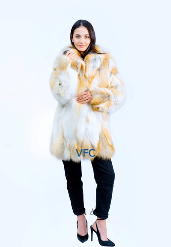 Golden fox fur - coat,,