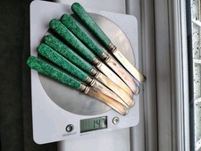 HALLMARKED VINTAGE STERLING SILVER SMALL BUTTER KNIVES SET OF 6 USED 