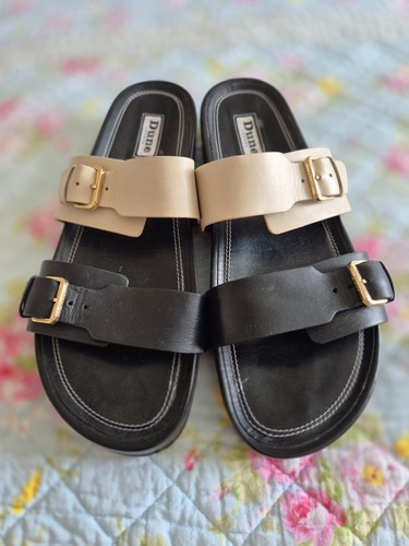 Dune loren leather sliders - loren,