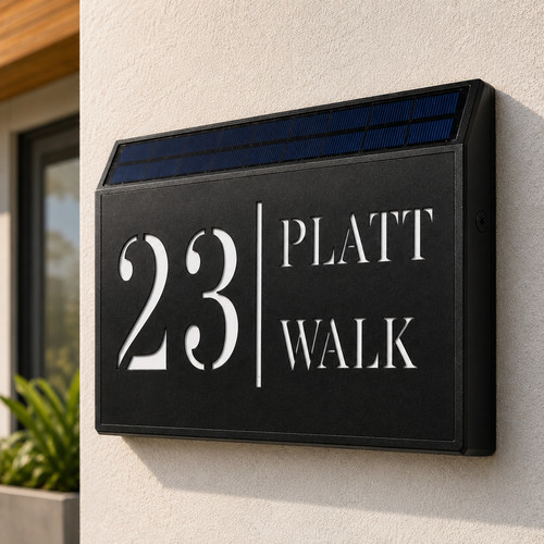 Personalised solar house sign - solar,