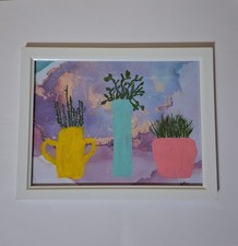 Framed Mixed Media Art with