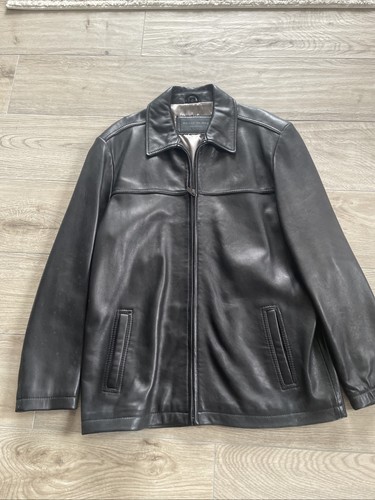 Men leather jacket - leather,