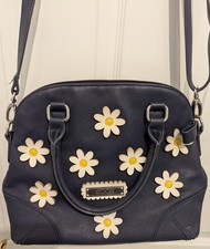 Attractive Navy (with daisies)handbag, by Floozie, GC, Preowned