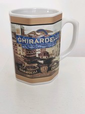 Ghirardelli Chocolate Company Soda Fountain Coffee Mug Cup Ceramic Octagon Shape