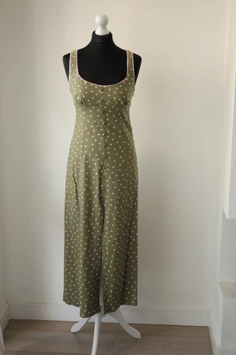 Zara green pink polka dot