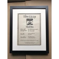 THIN LIZZY LIVE AND DANGEROUS - THANK YOU(FRAMED) POSTER SIZED original music pr