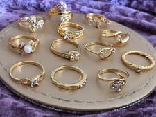job lot costume jewellery bundle dress rings 12pc mixed size NEW loverly rings