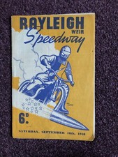 Speedway programme Rayleigh v Ex R.A.F. 18th September 1948