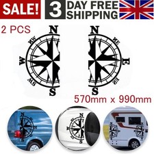 2X MOTORHOME CAMPER VAN CARAVAN /STICKERS / DECAL / GRAPHIC / COMPASS MOUNTAINS-