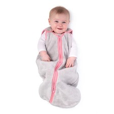 baby deedee Sleep Nest Teddy Baby Sleeping Bag, Gray Bubble Gum, Large 18-36 M