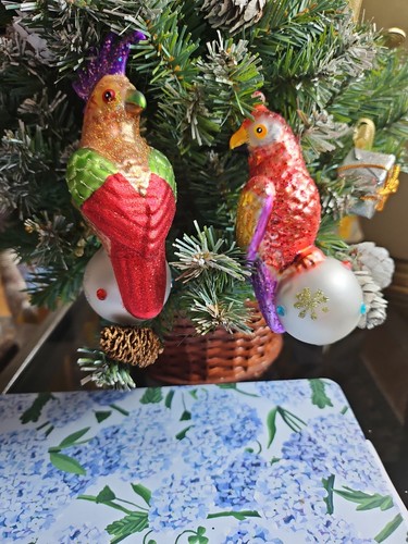 Glass parrot christmas tree - glass,