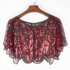 Shawl Wraps Vintage Evening Cape Women 1920s Bolero Flapper Cover Up Sequins