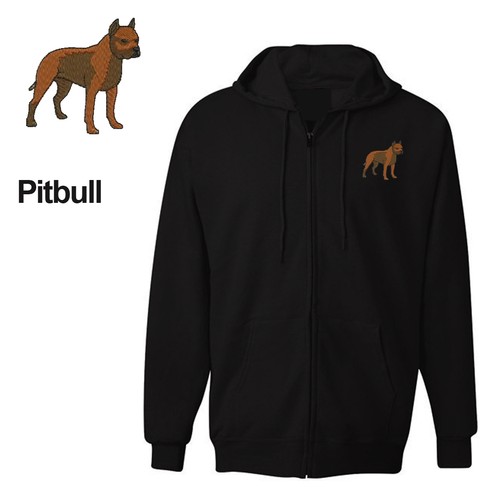 Pitbull dog zipper hoodie - zipper,