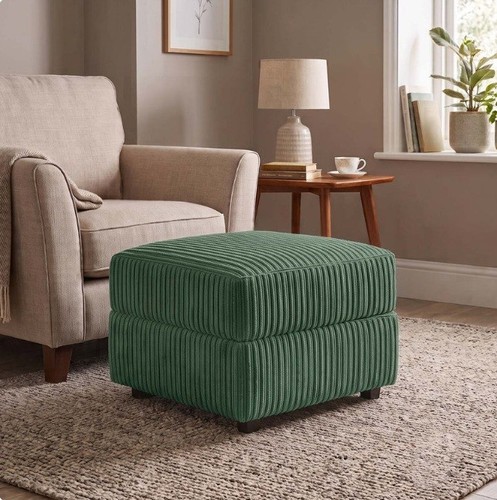 Green fabric footstool non - green,