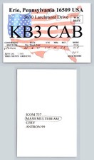 Ham Radio QSL QSO Postcard KB3