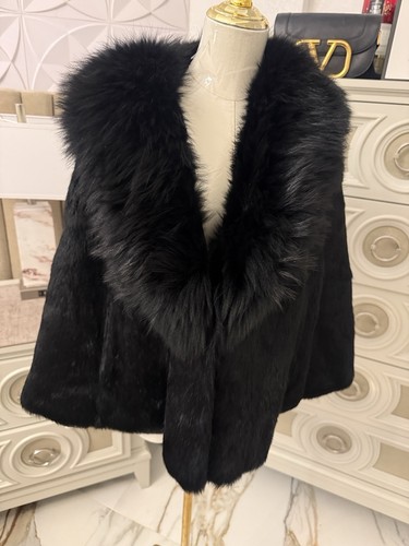 Real fur cape raccoon and - fur,